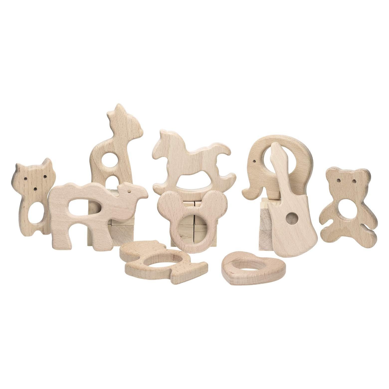 Juguetes de Dentición Penta Ángel 10 Piezas Madera Natural