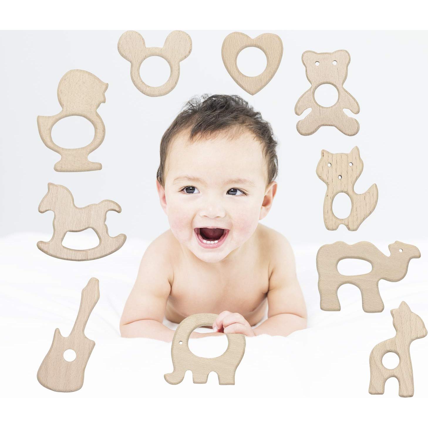 Juguetes de Dentición Penta Ángel 10 Piezas Madera Natural