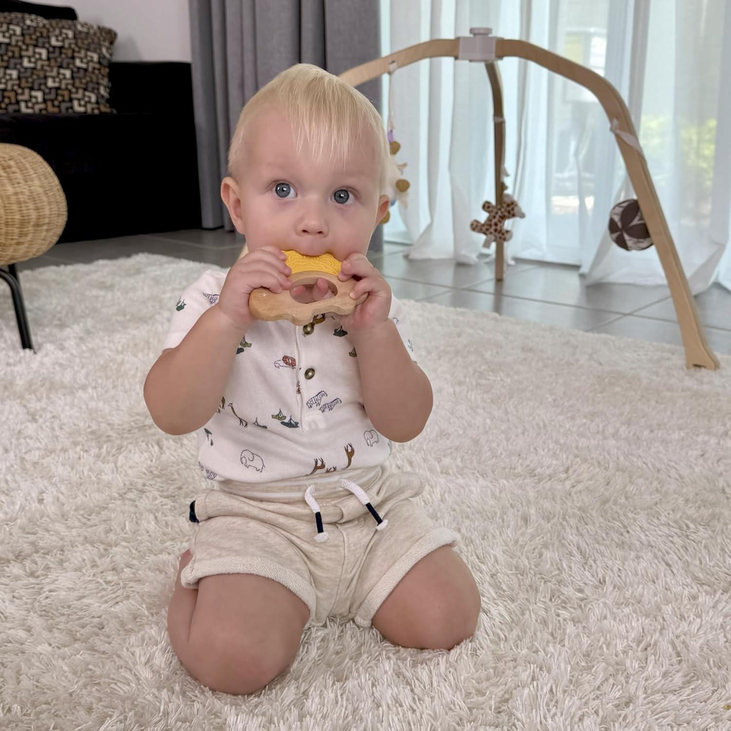 Mordedor de Silicona y Madera JUNUNA - Alivio Dentición Bebés