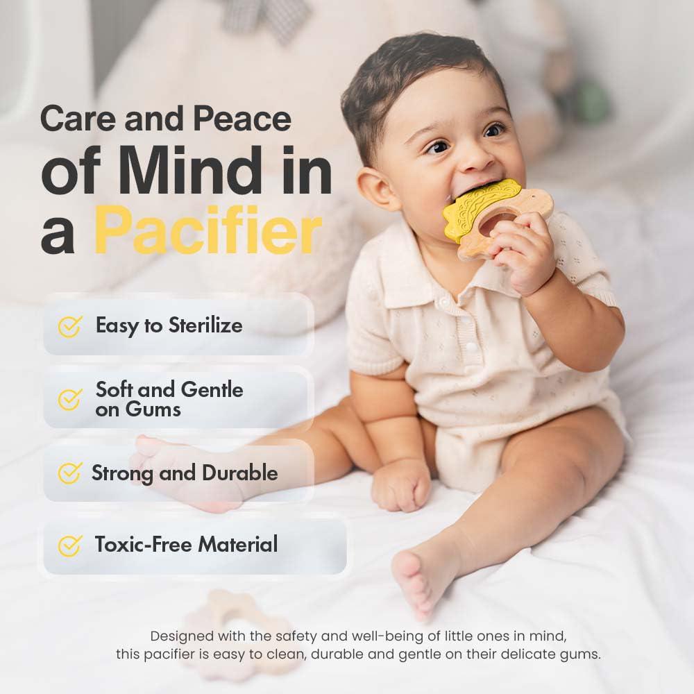 Mordedor de Silicona y Madera JUNUNA - Alivio Dentición Bebés