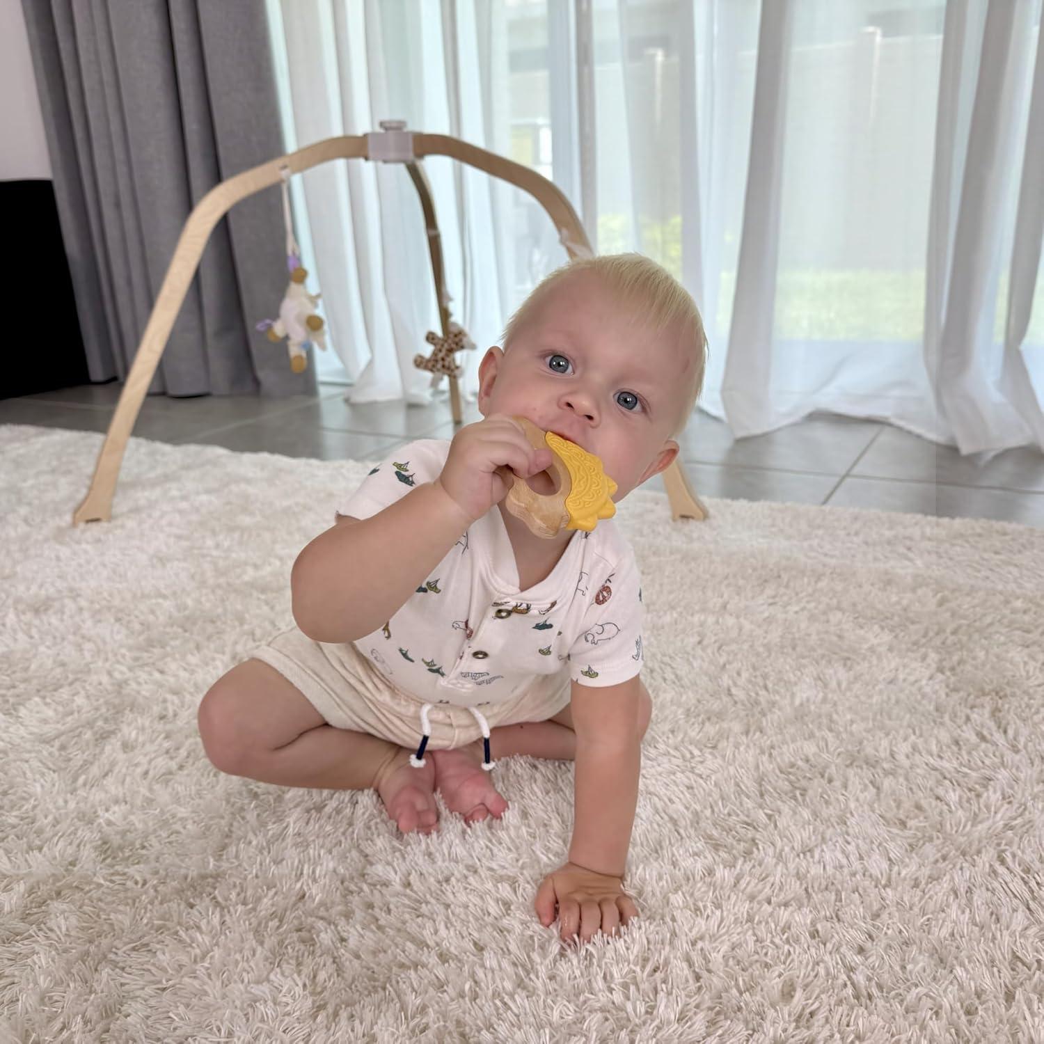 Mordedor de Silicona y Madera JUNUNA - Alivio Dentición Bebés