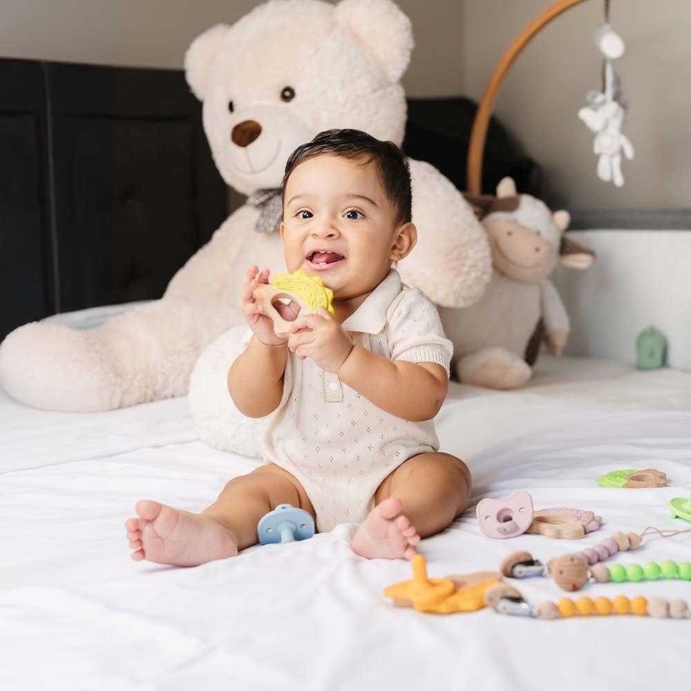 Mordedor de Silicona y Madera JUNUNA - Alivio Dentición Bebés