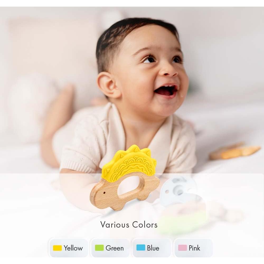 Mordedor de Silicona y Madera JUNUNA - Alivio Dentición Bebés