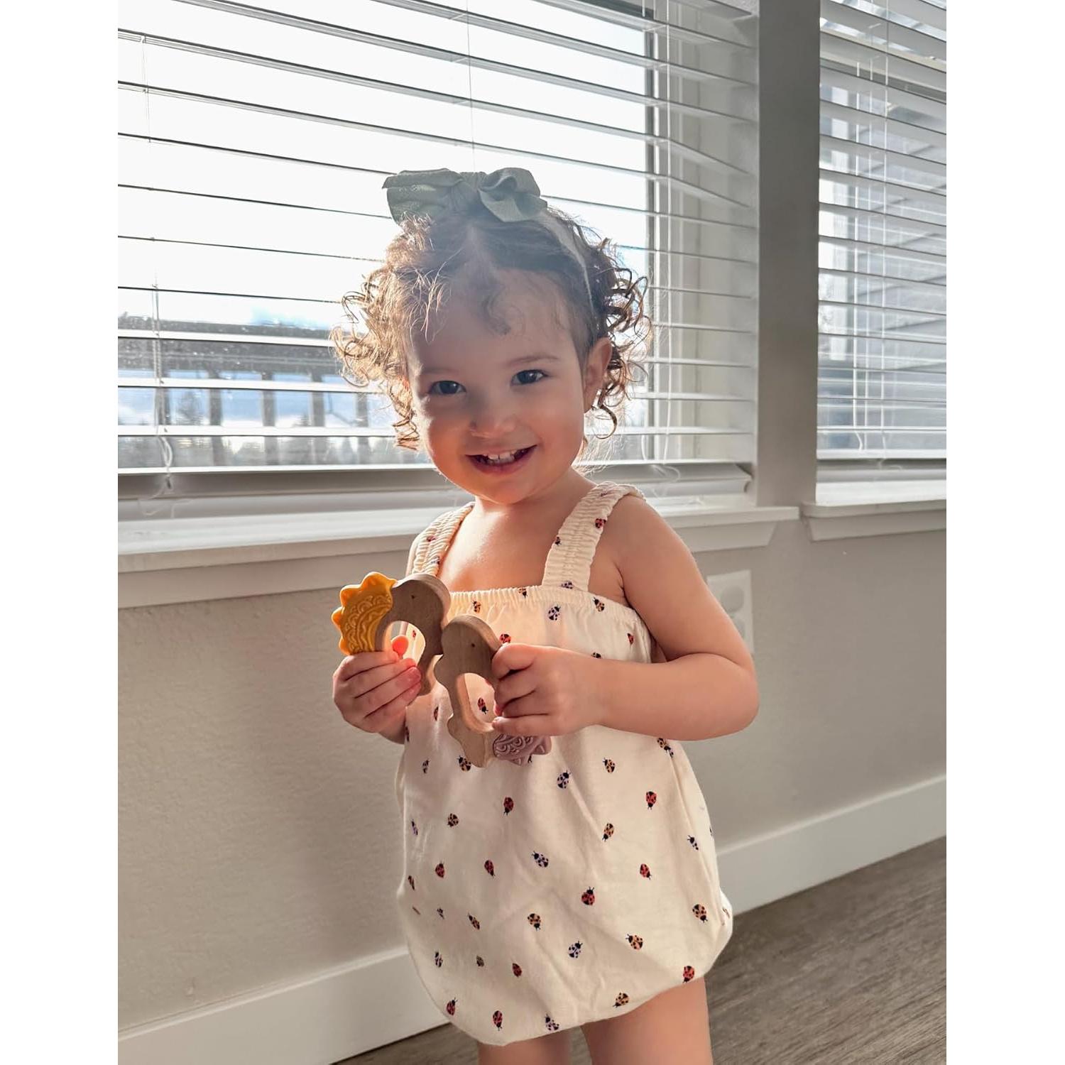 Mordedor de Silicona y Madera JUNUNA - Alivio Dentición Bebés