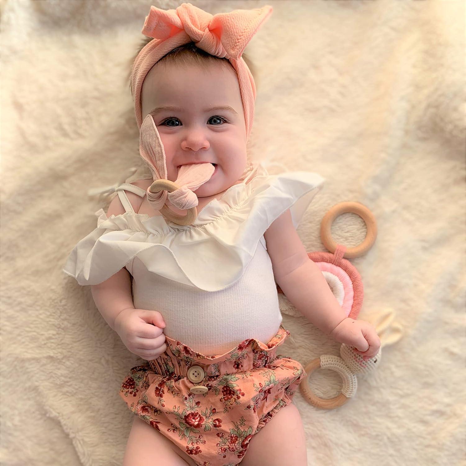 Mordedor de Madera para Bebés Ali+Oli Conejo Rosa