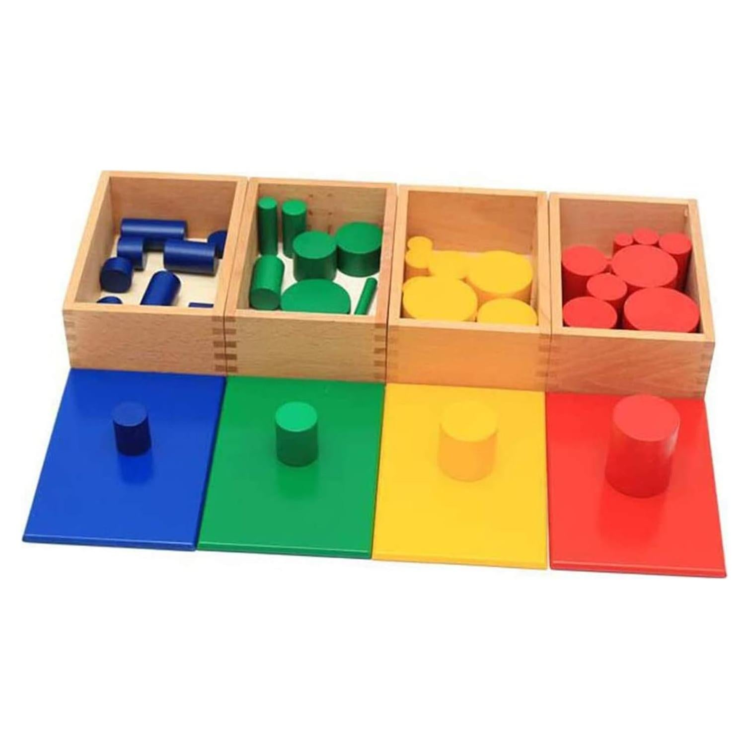 Cilindros Sensoriales Montessori YHZAN - Juego de 4 Colores