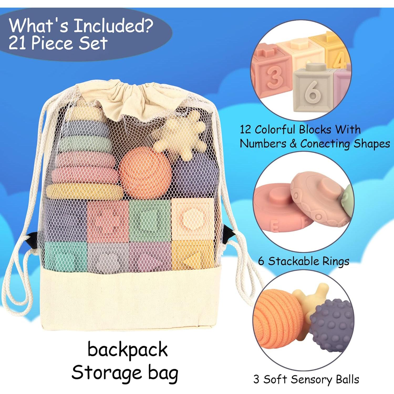 Set de Juguetes Montessori 21 Piezas YU QIANG para Bebés 6+ Meses