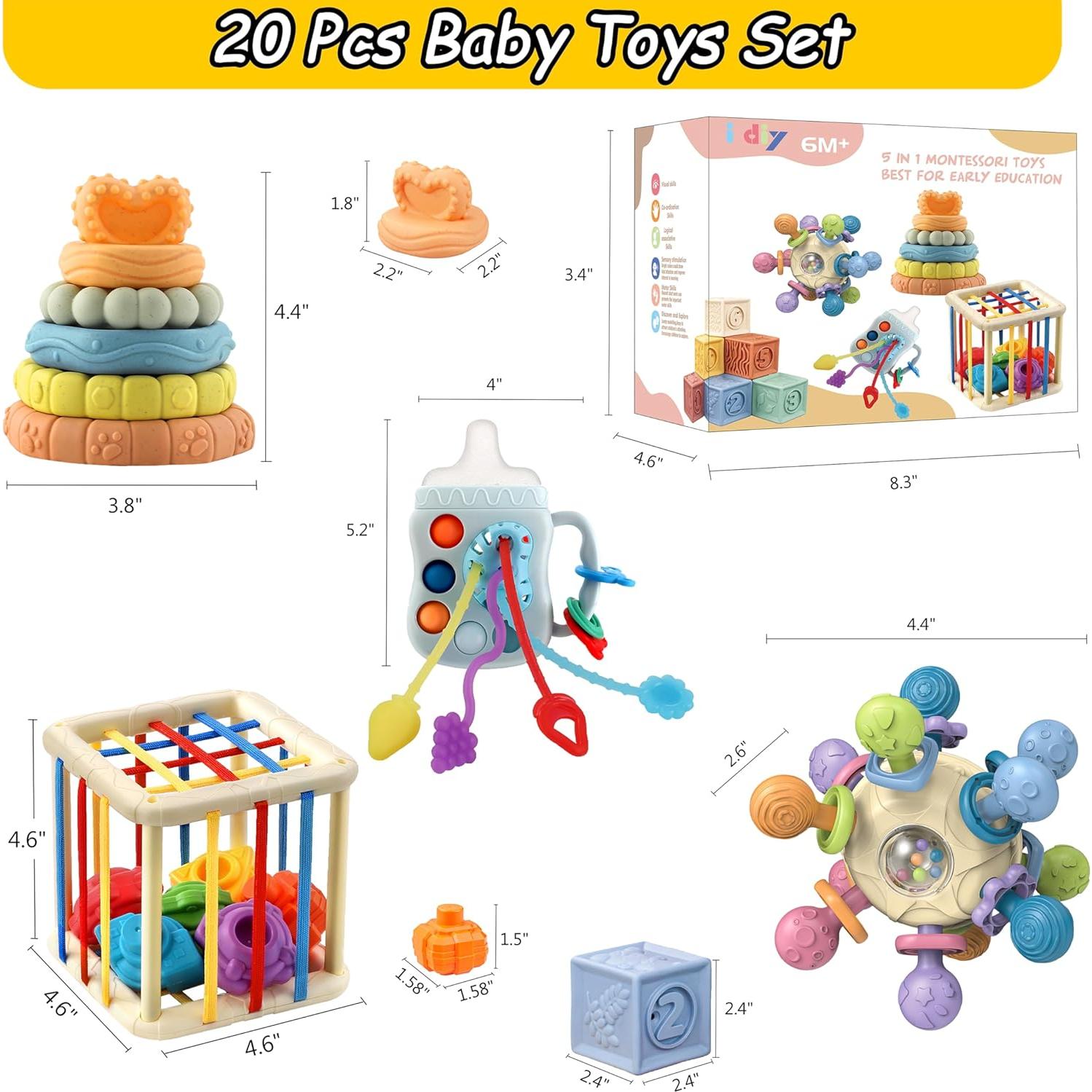 Juguetes Montessori para Bebés 6-36 Meses - Set Educativo