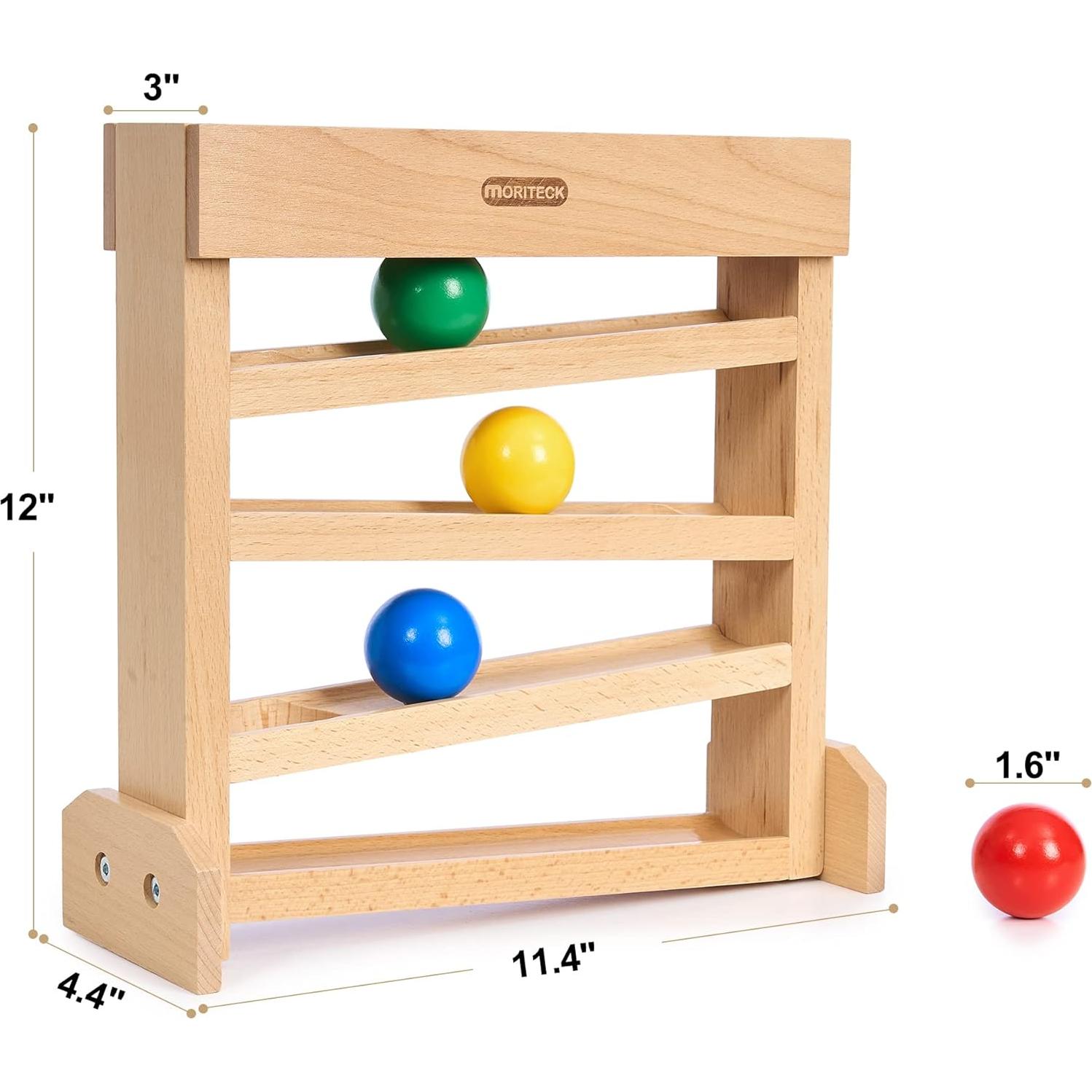 Rastreador de Pelotas Montessori MORITECK - Juguete de Madera 1-3 Años