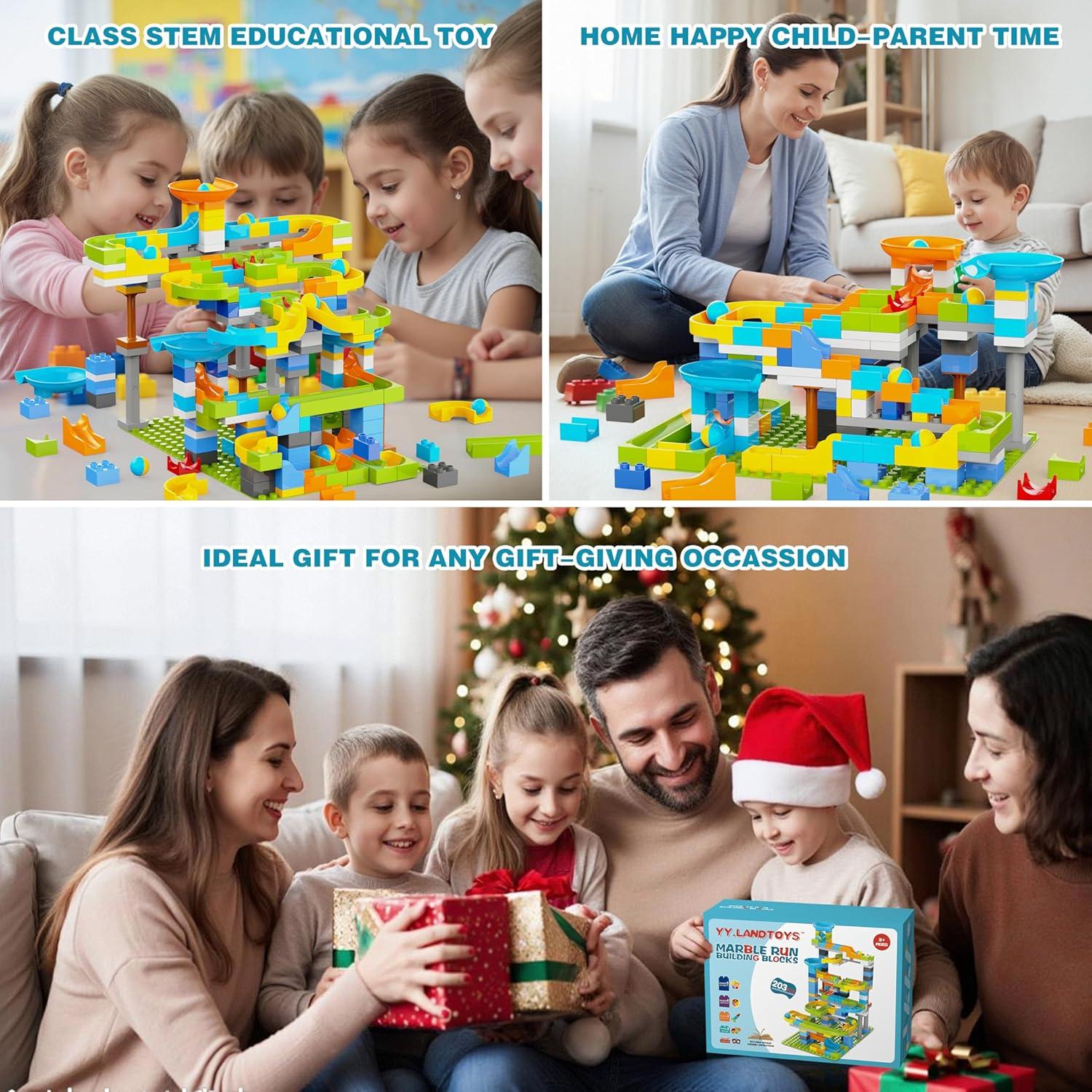 Pista de Canicas 3en1 YY LANDTOYS 203 Piezas STEM 3+