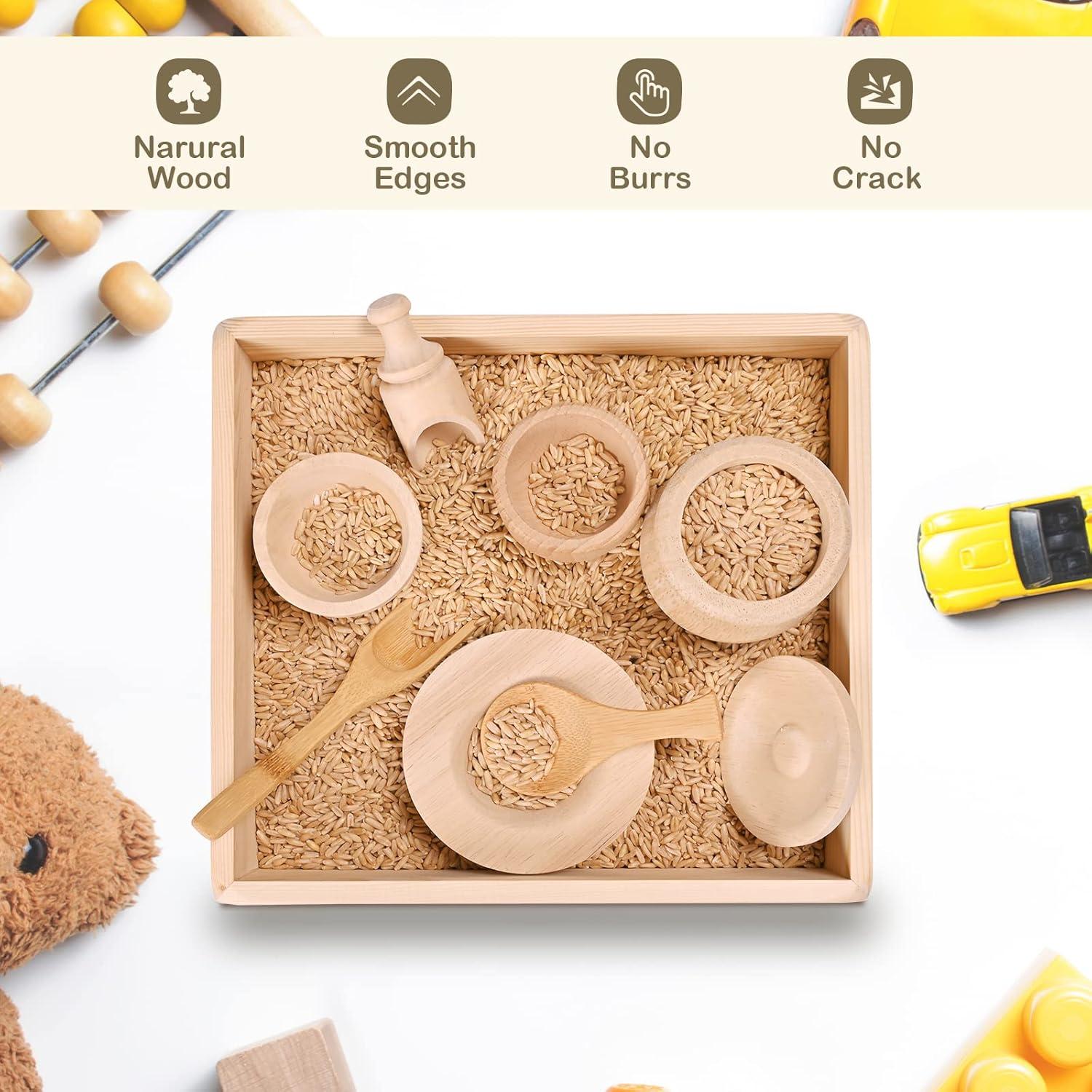 Herramientas Sensoriales Montessori DONMILLS con Bandeja de Madera