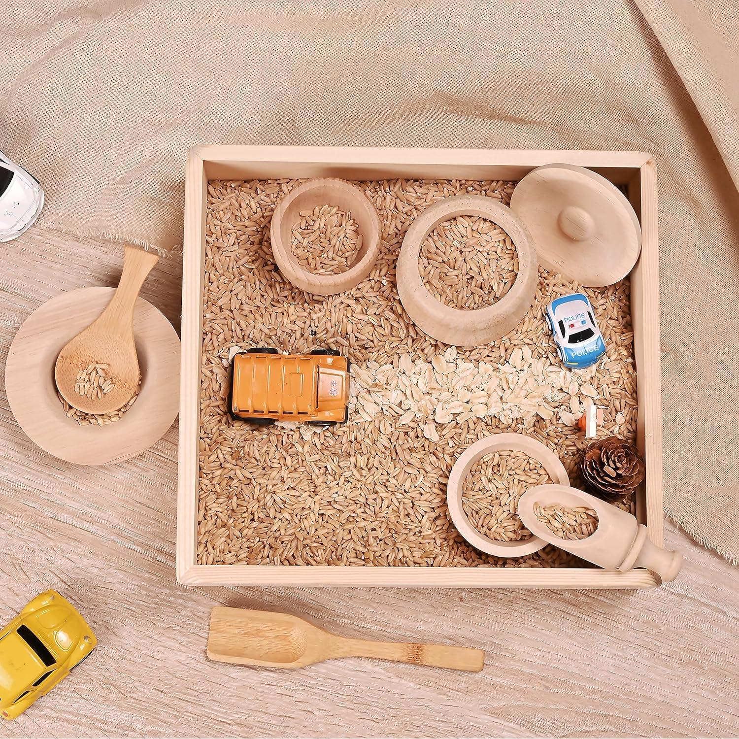 Herramientas Sensoriales Montessori DONMILLS con Bandeja de Madera