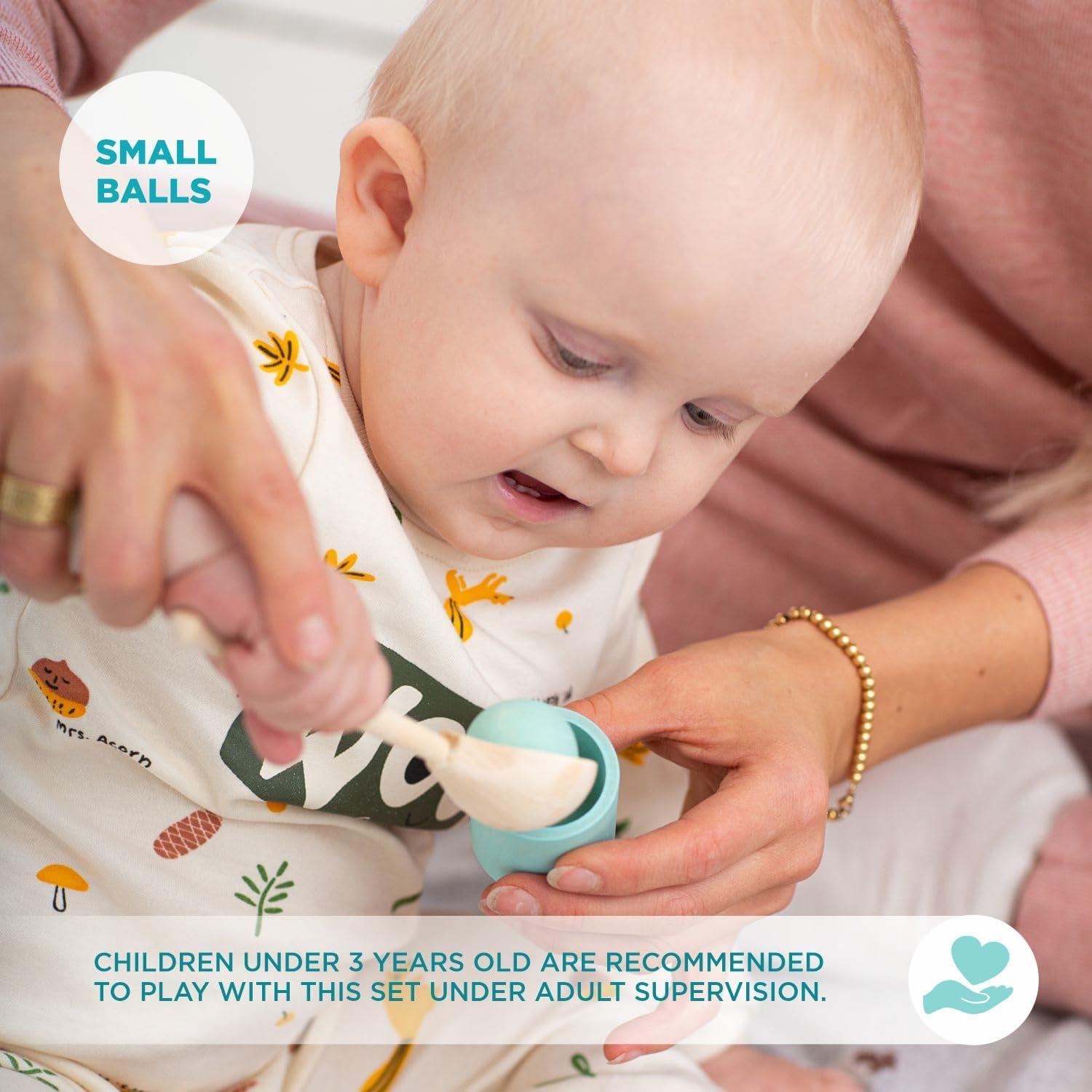 Juguete Montessori Ulanik Bolas en Tazas 12 meses+ Madera