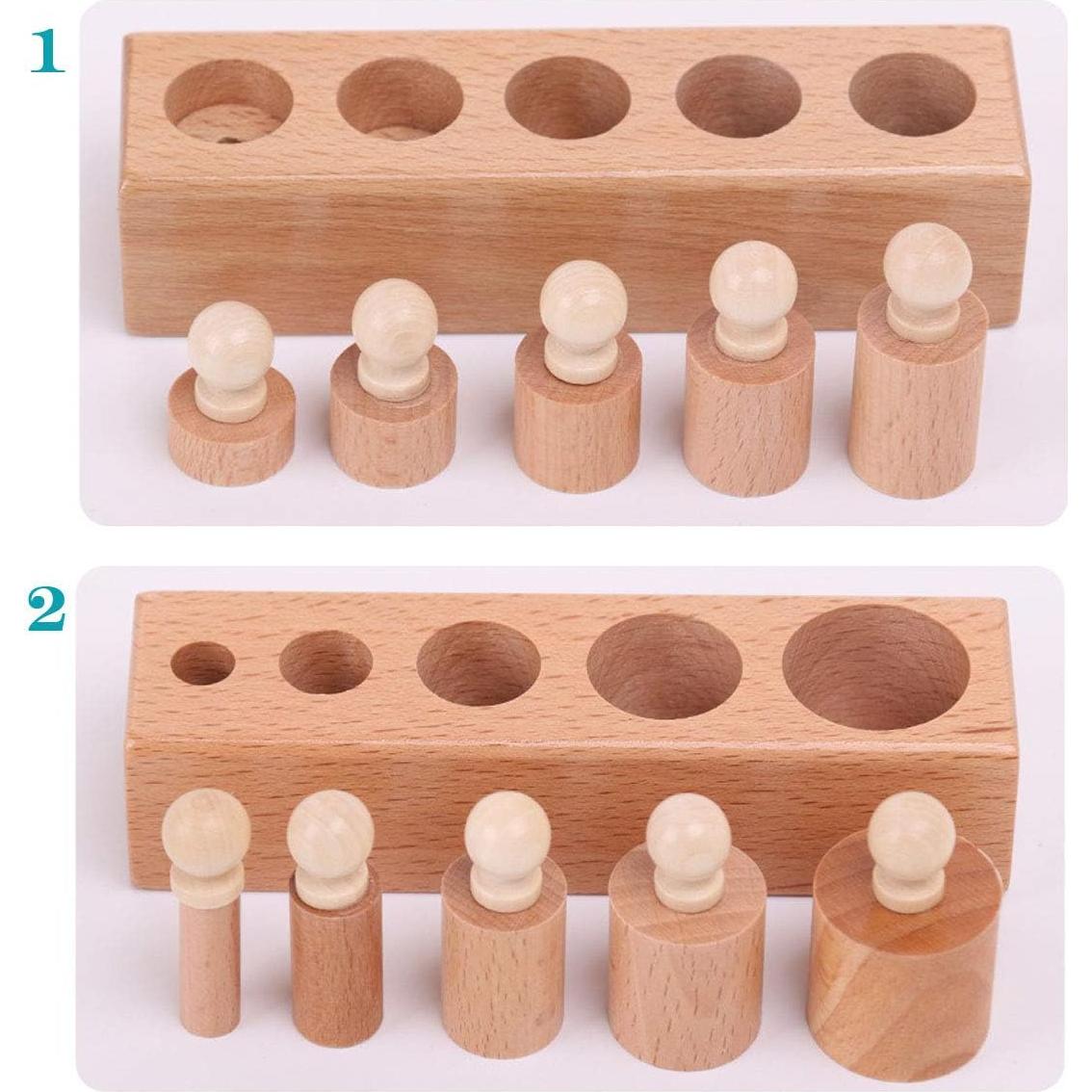 Cilindro Montessori Thoth 4 Piezas con Enchufe Madera 14.7x4.1cm