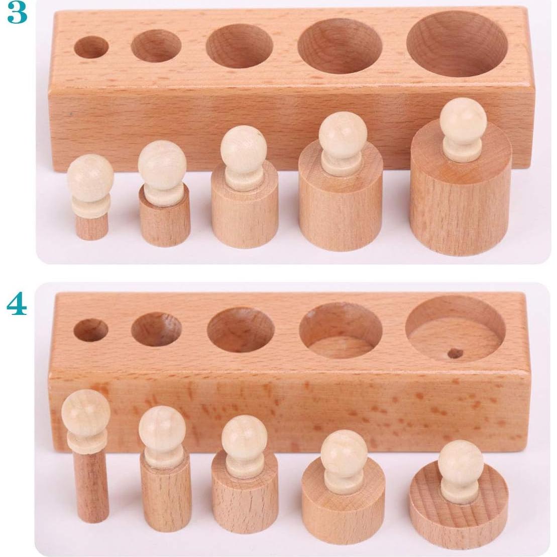 Cilindro Montessori Thoth 4 Piezas con Enchufe Madera 14.7x4.1cm