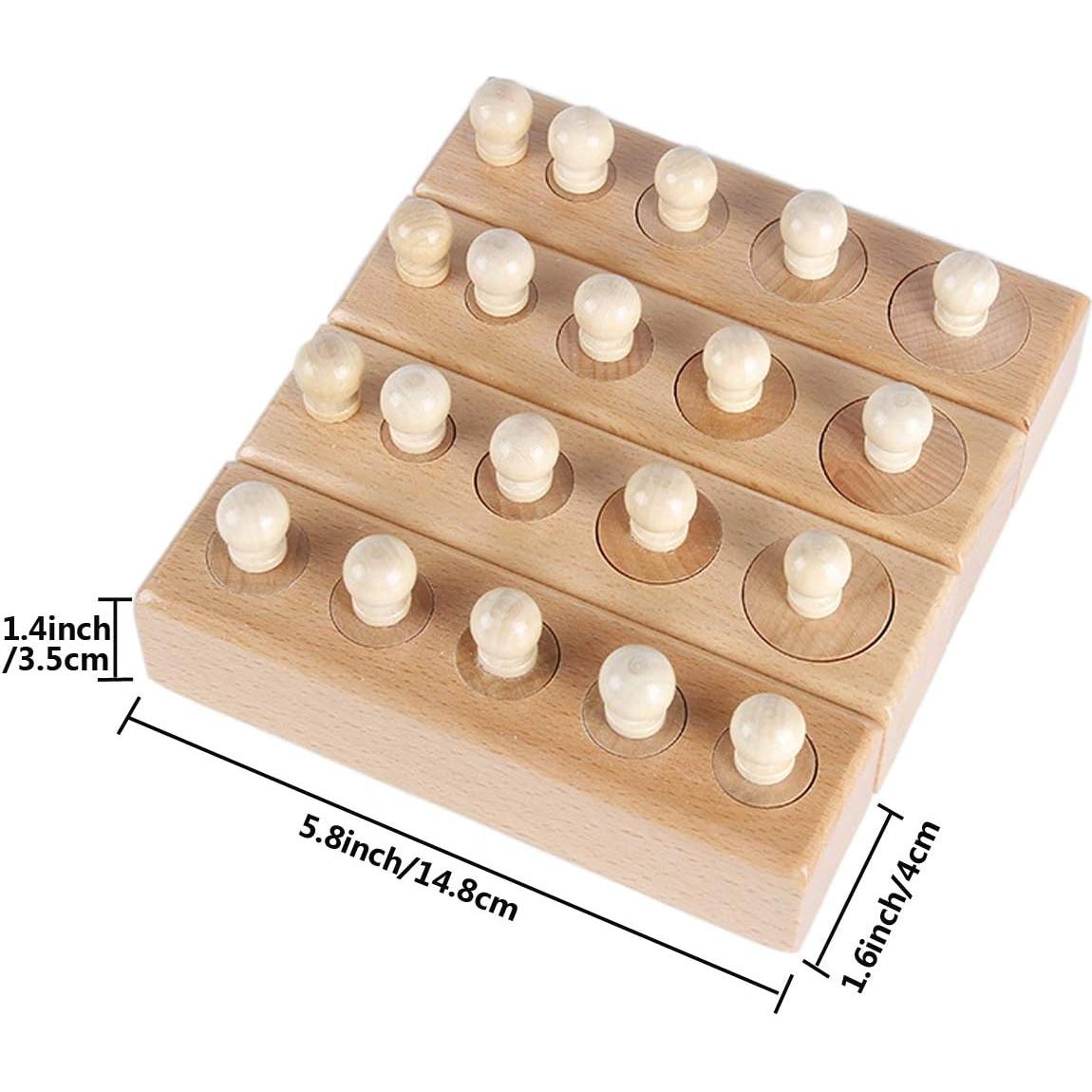 Cilindro Montessori Thoth 4 Piezas con Enchufe Madera 14.7x4.1cm