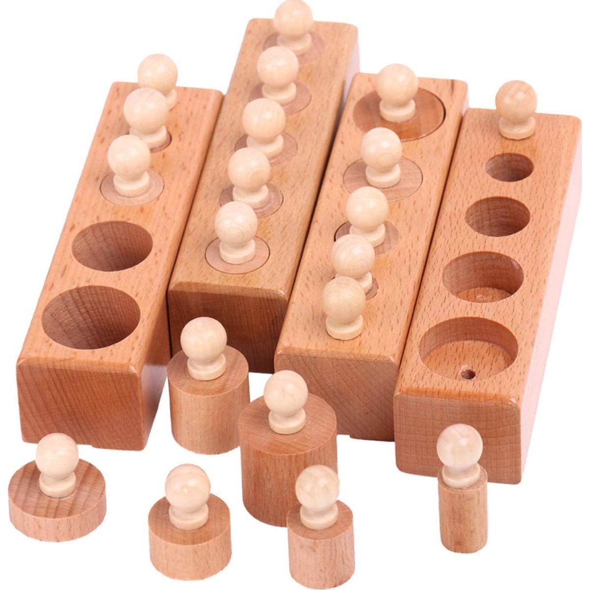 Cilindro Montessori Thoth 4 Piezas con Enchufe Madera 14.7x4.1cm