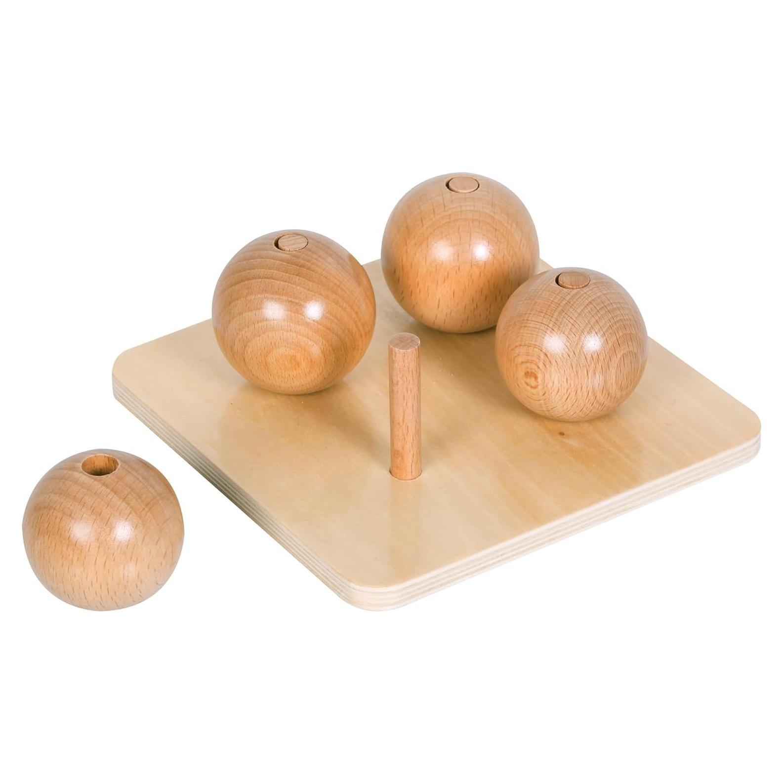 Bolas de Madera en Clavos Pequeños Montessori Outlet 0-3 Años