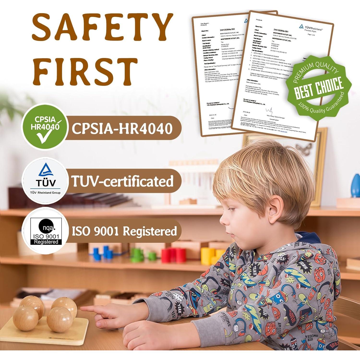 Bolas de Madera en Clavos Pequeños Montessori Outlet 0-3 Años