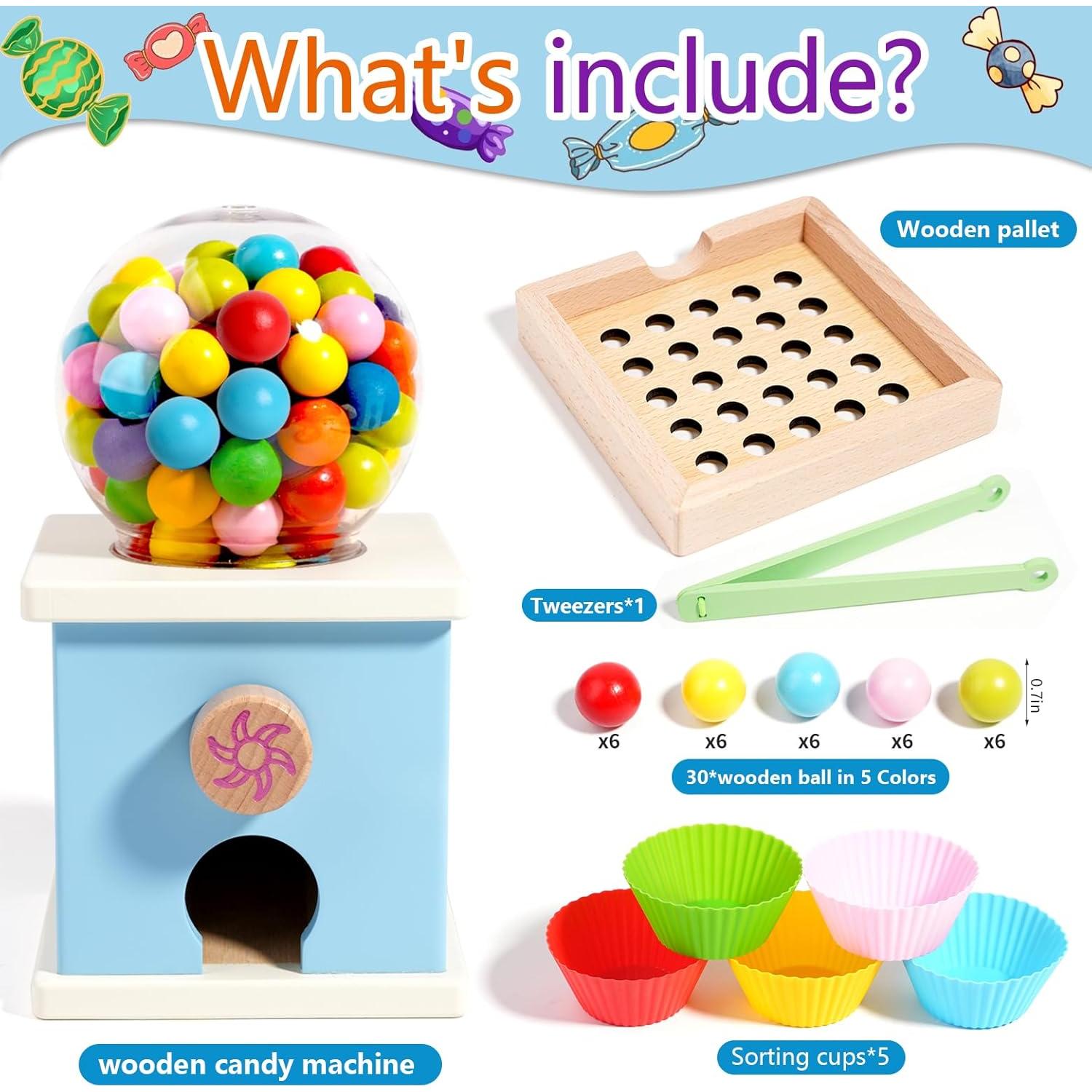 Máquina de Chicles de Madera QimuMku 24.89 cm para Niños