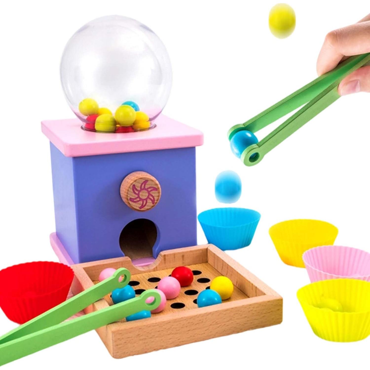 Juego de Cuentas de Máquina de Caramelos Adena Montessori - Juguete Educativo para Niños 3 a 5 Años