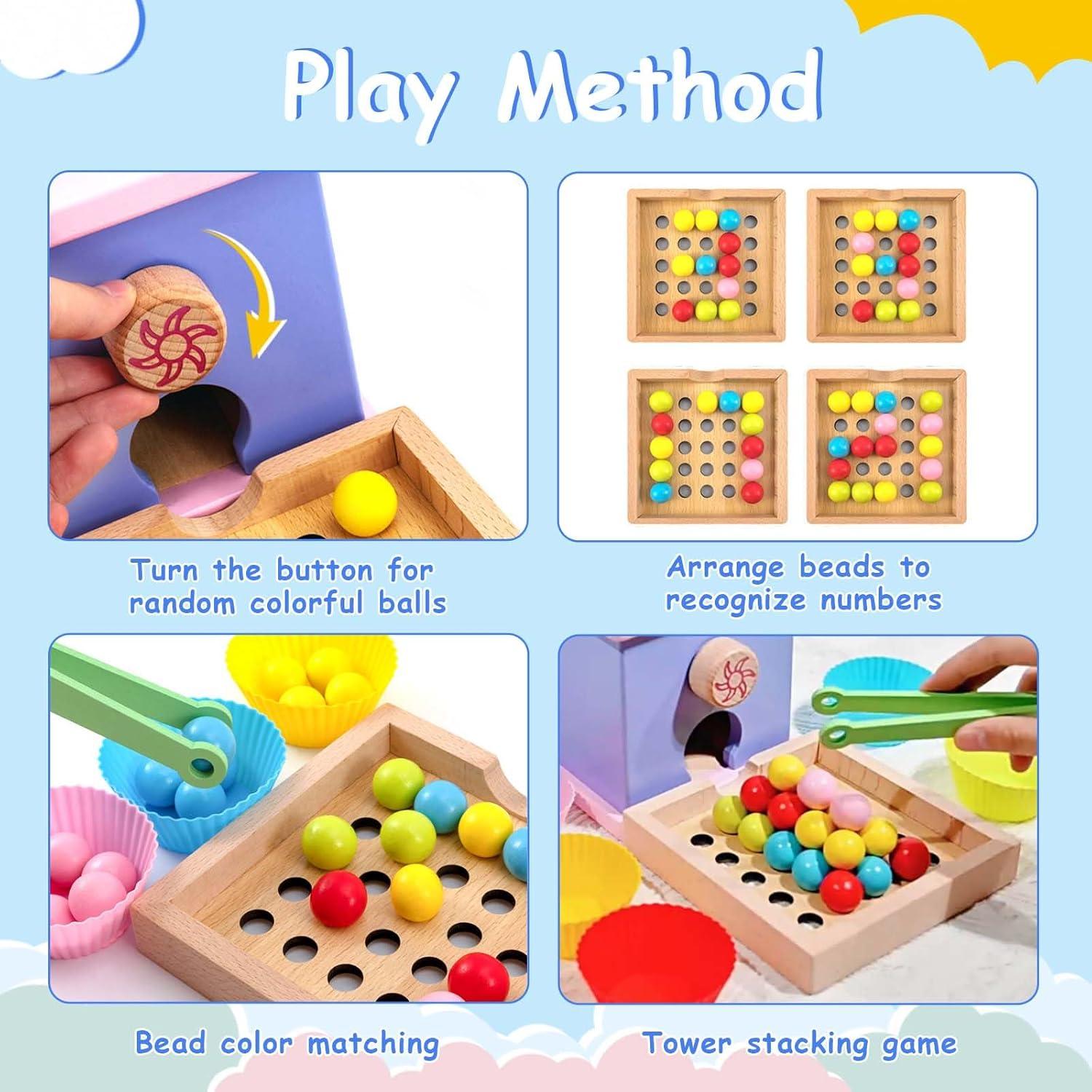 Juego de Cuentas de Máquina de Caramelos Adena Montessori - Juguete Educativo para Niños 3 a 5 Años