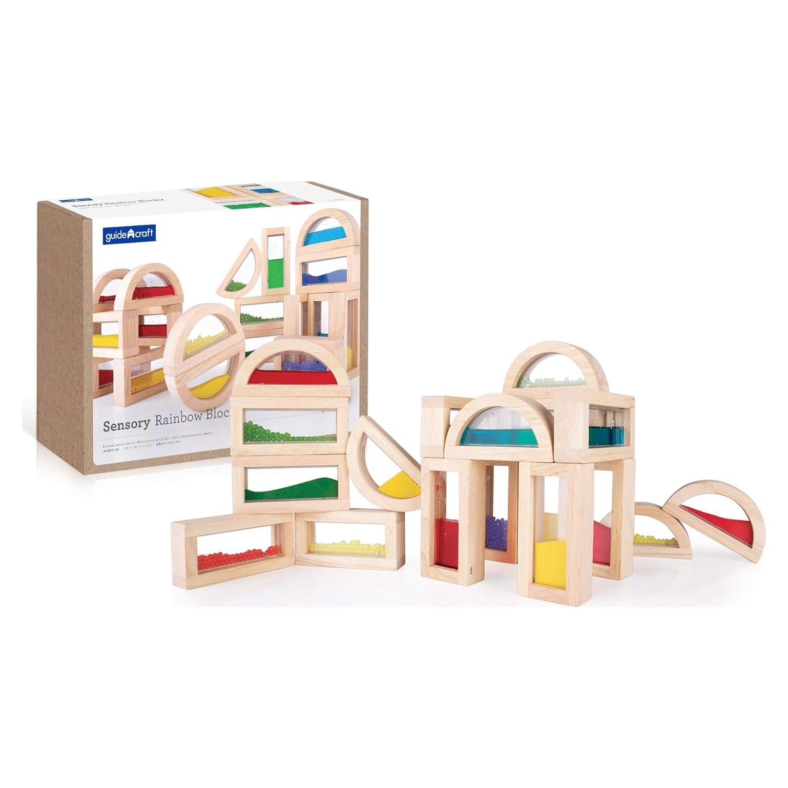 Bloques Sensoriales Arcoíris Guidecraft - Set 18 Piezas Educativos