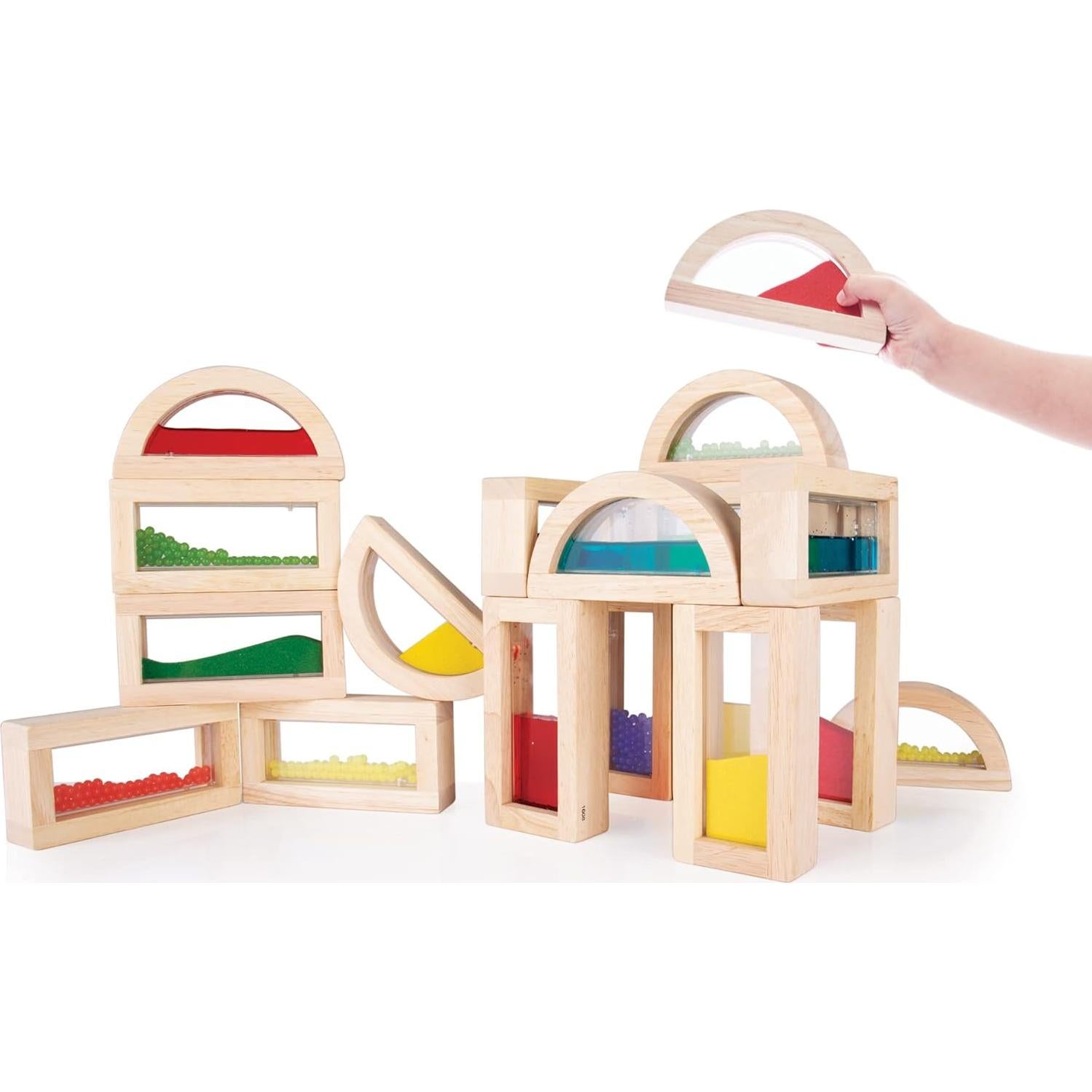 Bloques Sensoriales Arcoíris Guidecraft - Set 18 Piezas Educativos