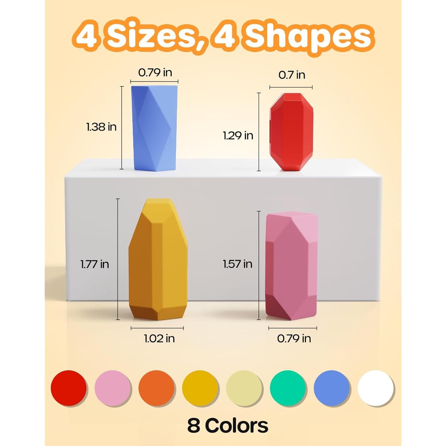 D-FantiX Juguetes Montessori 39 Piezas Rocas de Silicona