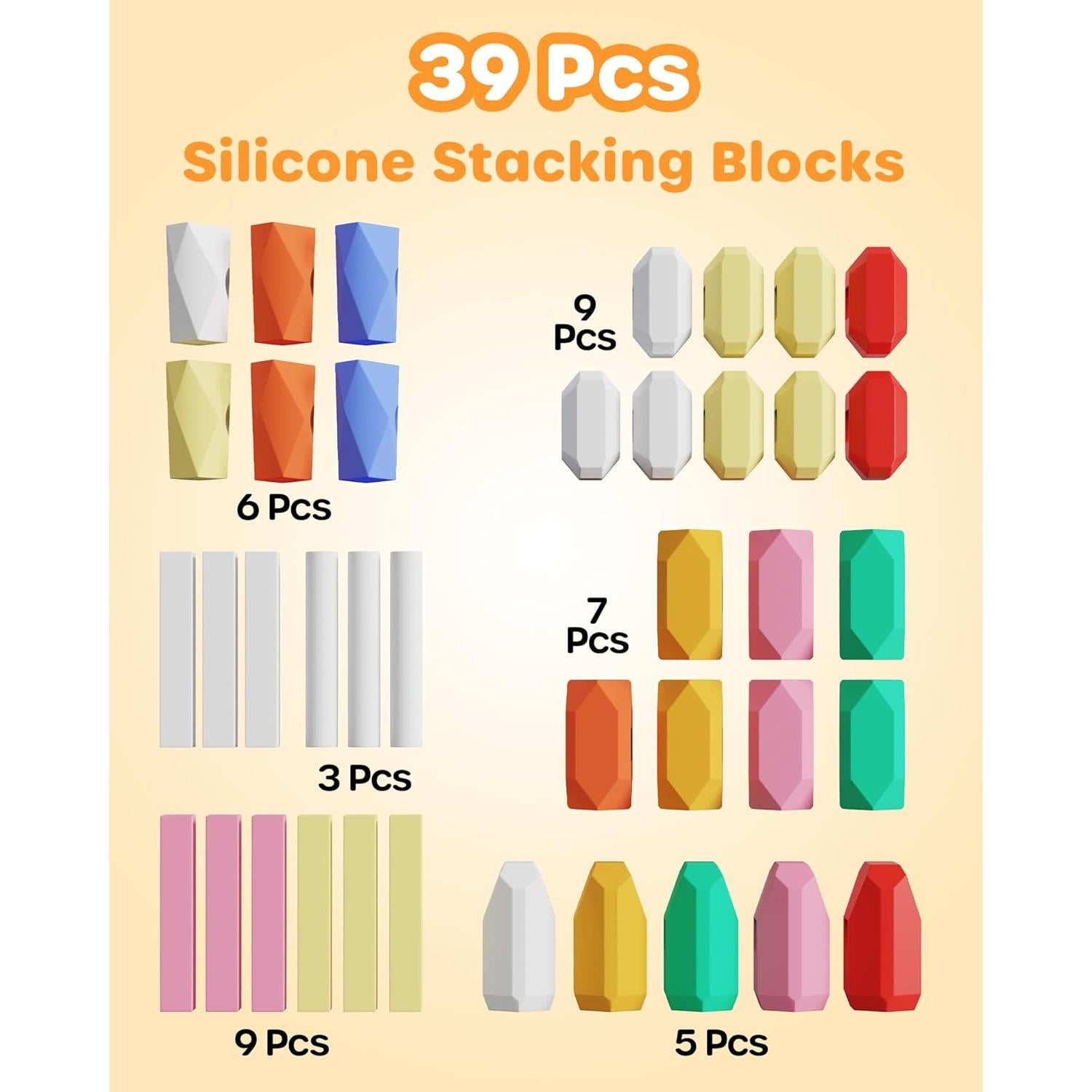 D-FantiX Juguetes Montessori 39 Piezas Rocas de Silicona