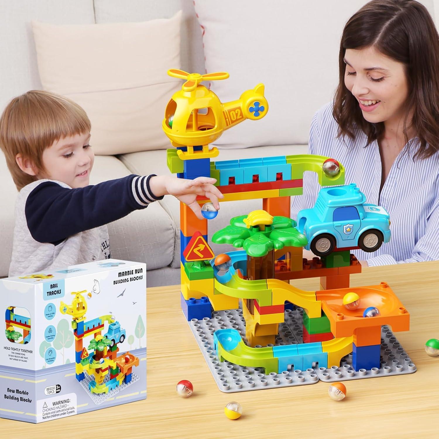 Set de Pista de Canicas Hunloot con Bloques de Construcción 1.15kg