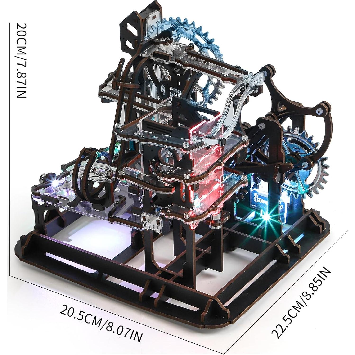 Rompecabezas 3D de Madera Nicknack con Canicas y LED