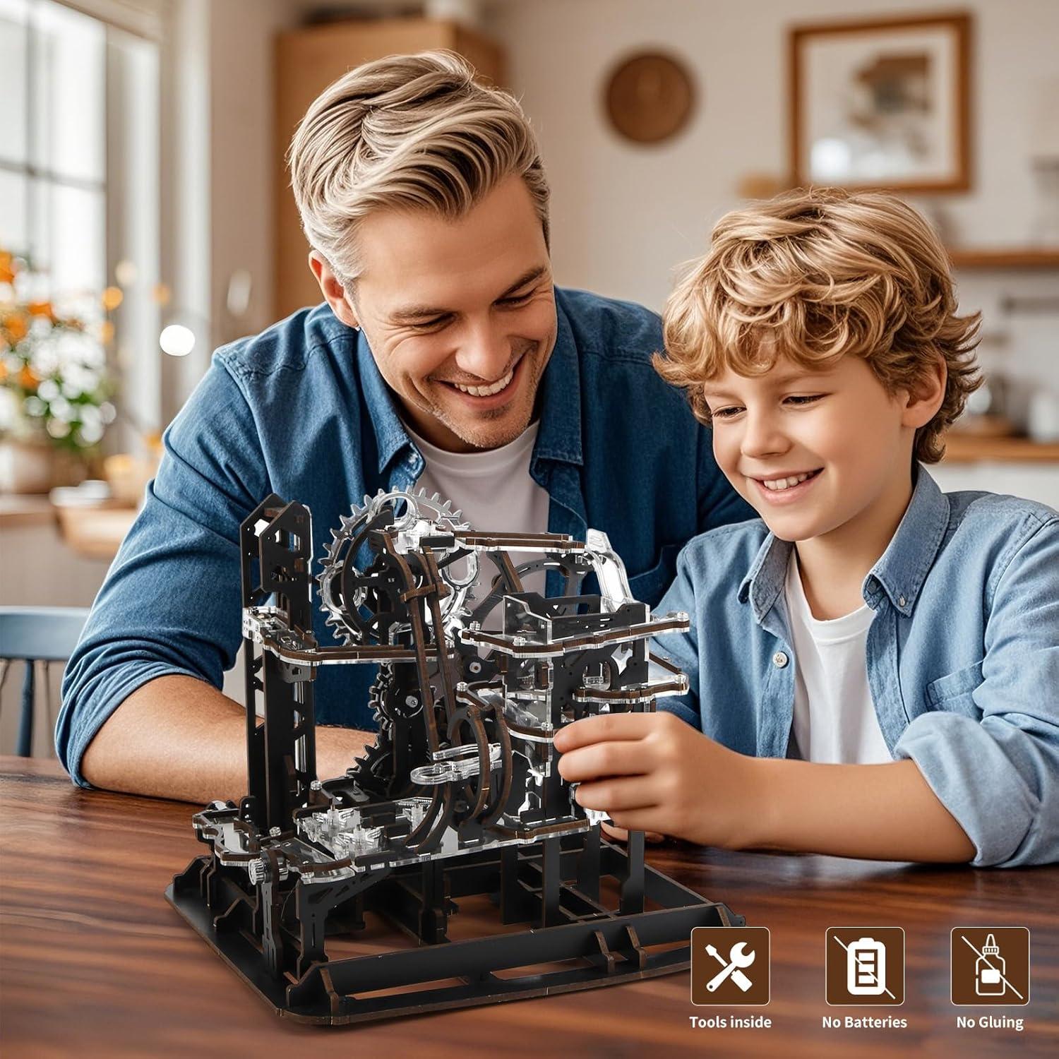 Rompecabezas 3D de Madera Nicknack con Canicas y LED