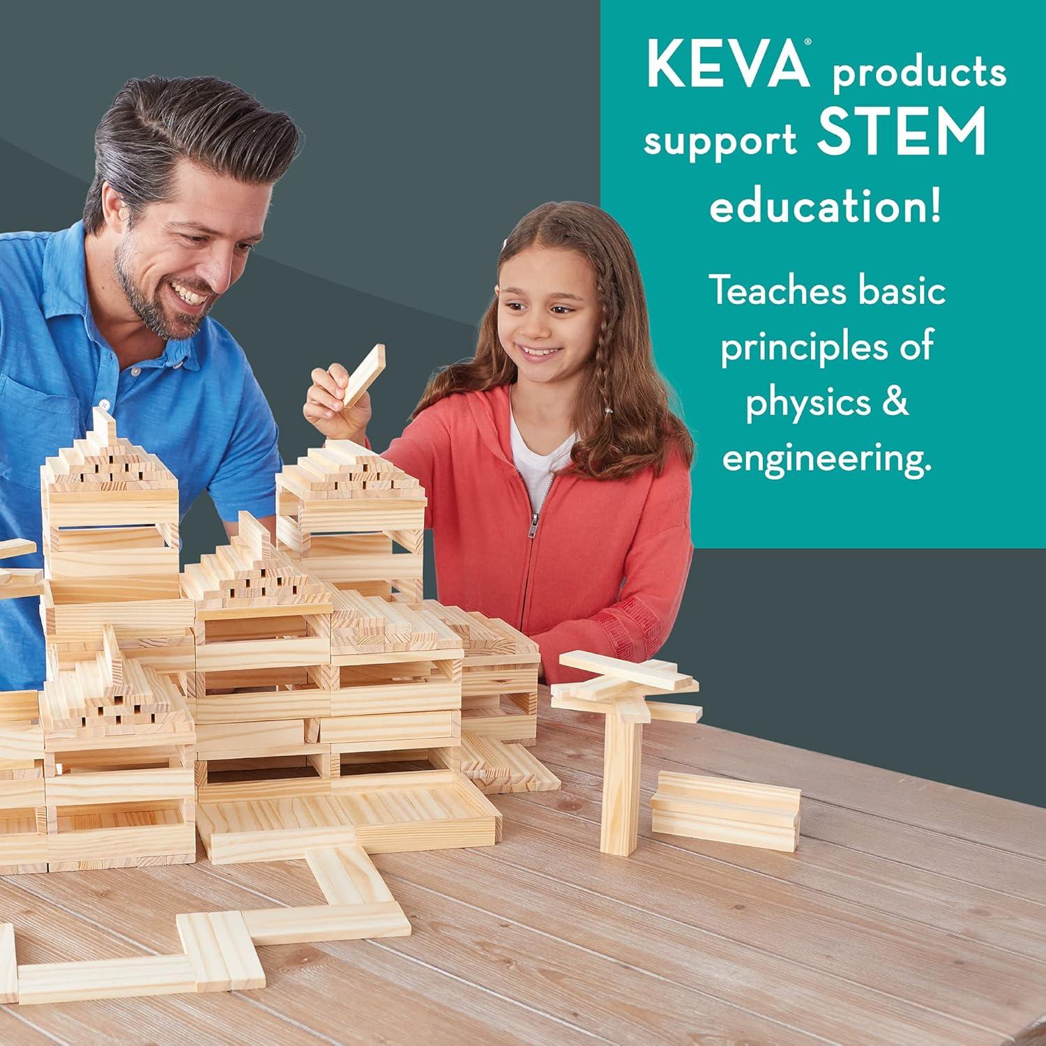Juego de Bloques de Madera KEVA MindWare - Kit de Carrera de Canicas 400 Tablas