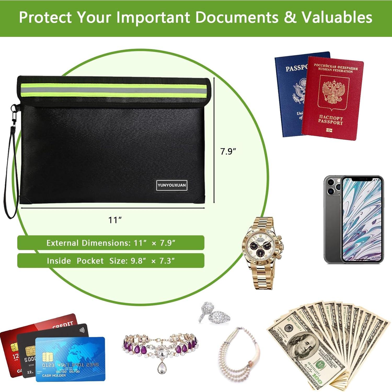 Bolsa Ignífuga YUNYOUXUAN Pequeña 27.9x20.1cm Resistente