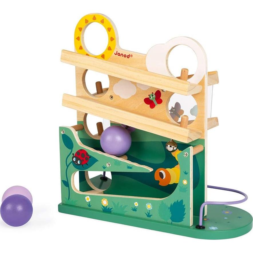 Pista de Bolas de Madera Janod - Oruga - 29 x 12 x 30 cm