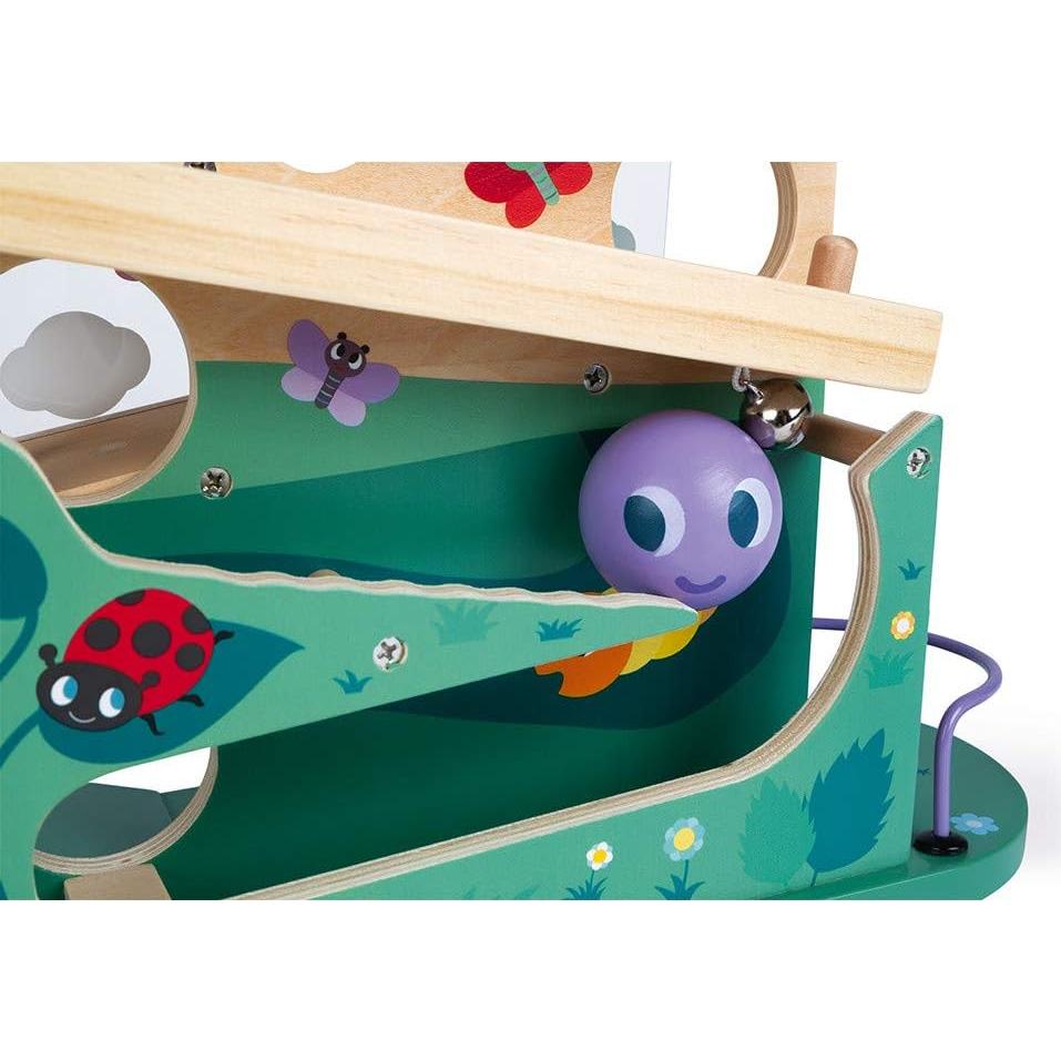 Pista de Bolas de Madera Janod - Oruga - 29 x 12 x 30 cm