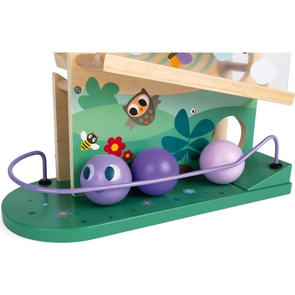 Pista de Bolas de Madera Janod - Oruga - 29 x 12 x 30 cm