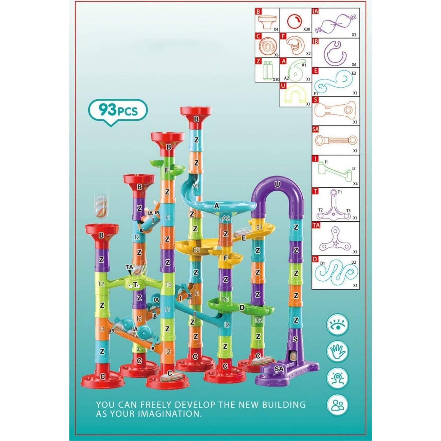 Juego de Canicas 93 Piezas Jutoe - Pista Educativa para Niños