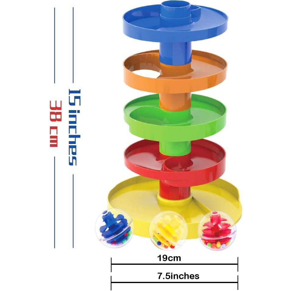 Torre Montessori de Caída de Pelotas WEofrecemosloqueTUquieres - Set 8 Piezas 24x12x19 cm