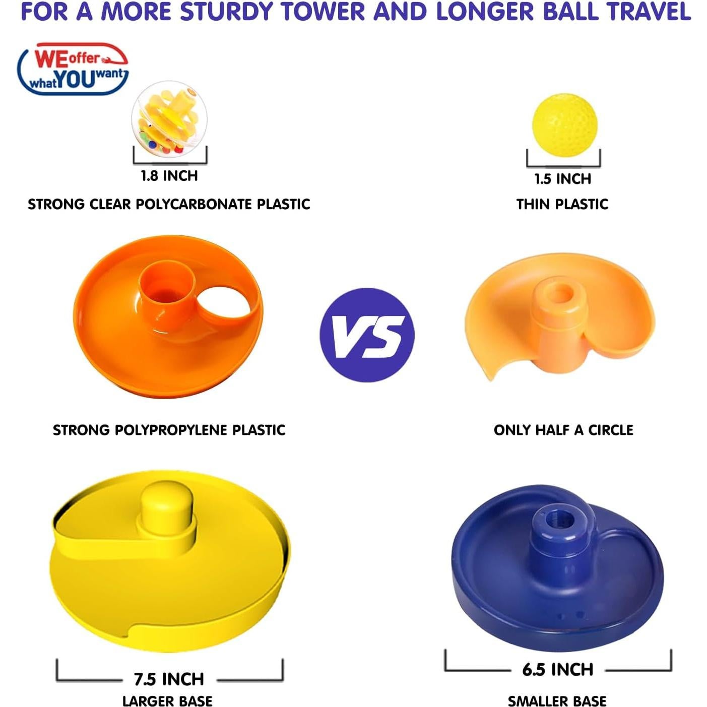 Torre Montessori de Caída de Pelotas WEofrecemosloqueTUquieres - Set 8 Piezas 24x12x19 cm