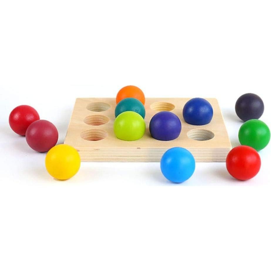 Bolas de Madera Arcoíris MODERNGENIC 12 Piezas Montessori