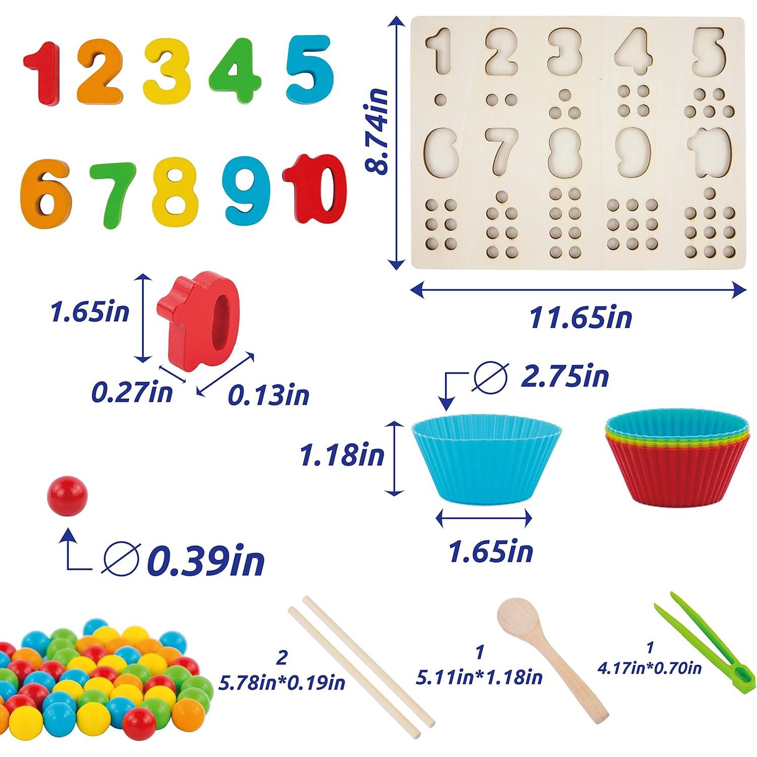Tablero de Matemáticas de Madera Evmark para Niños 3+