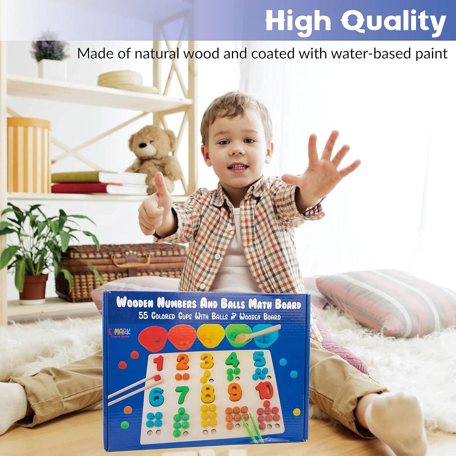 Tablero de Matemáticas de Madera Evmark para Niños 3+