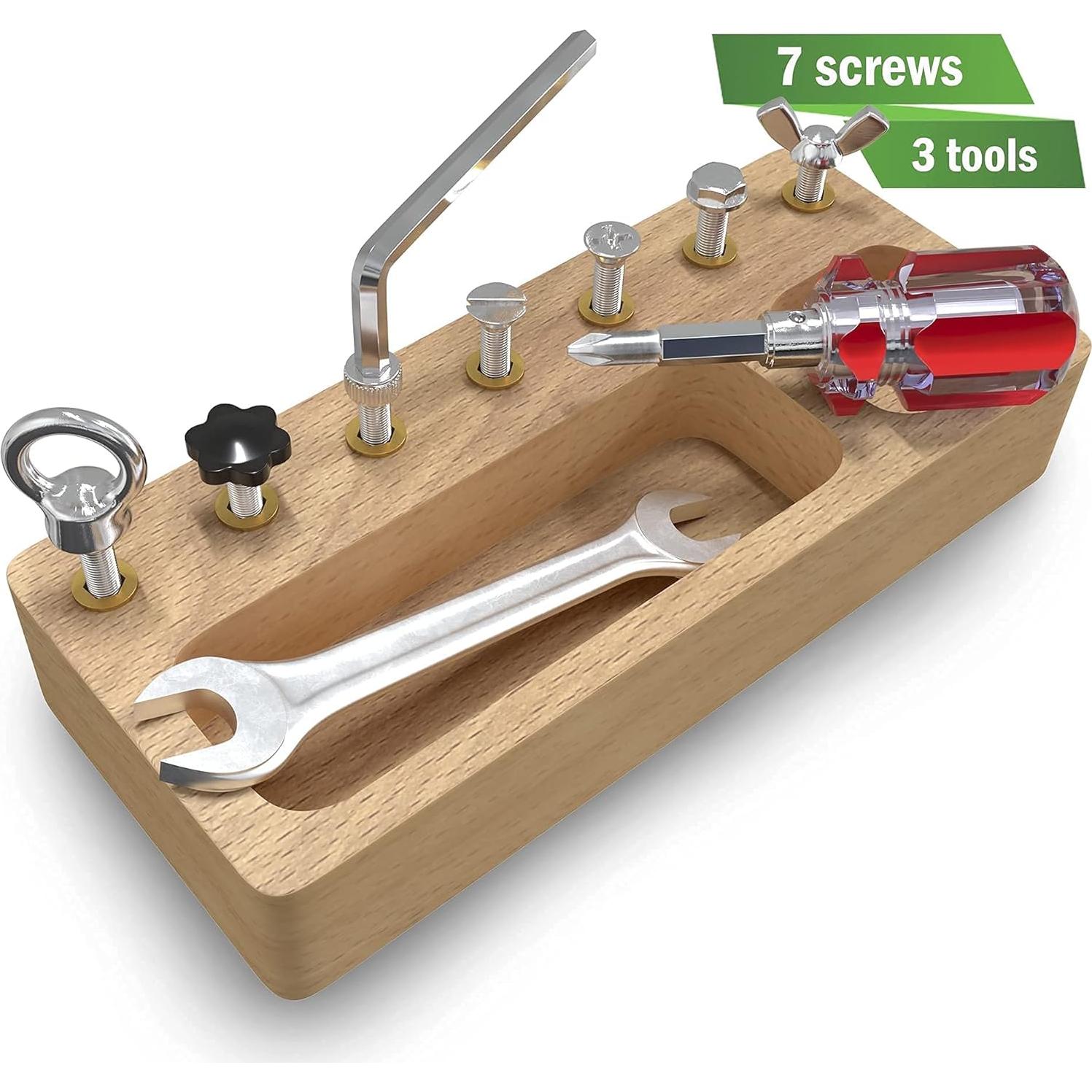 Conjunto de Juguetes Montessori Panda Brothers - Tablero de Destornillador y Geográfico