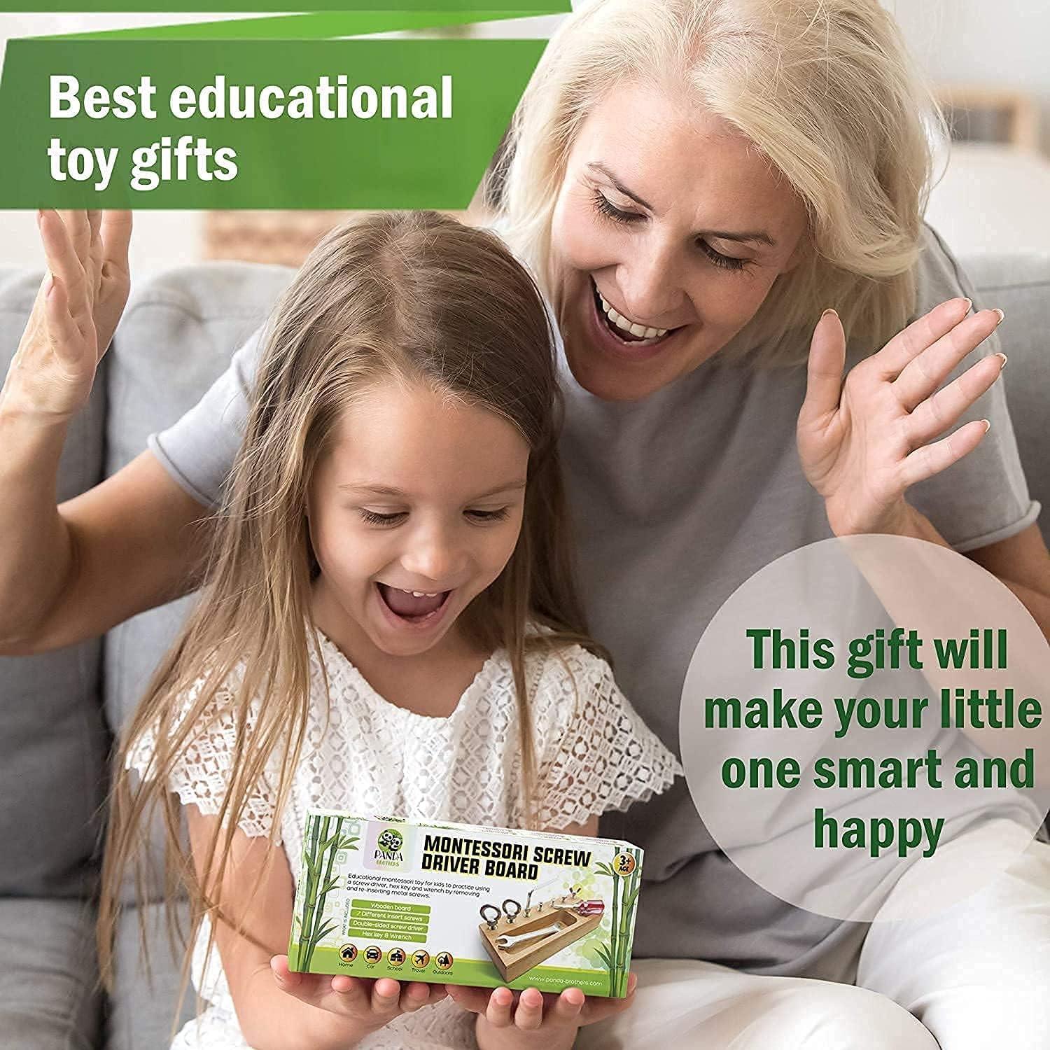 Conjunto de Juguetes Montessori Panda Brothers - Tablero de Destornillador y Geográfico