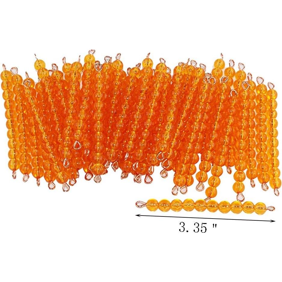 Kghios 45 Barras de Beads Doradas para Matemáticas Montessori