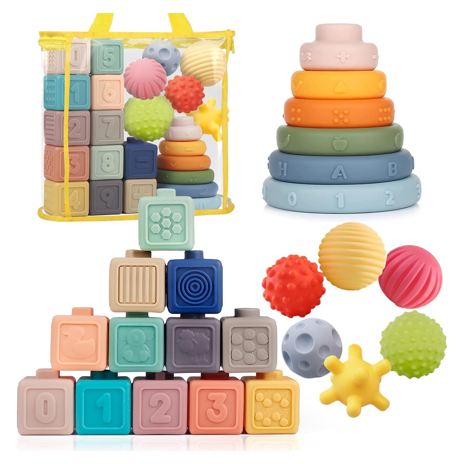 Juguetes Montessori 3 en 1 SHANTOU Bloques Suaves para Bebés