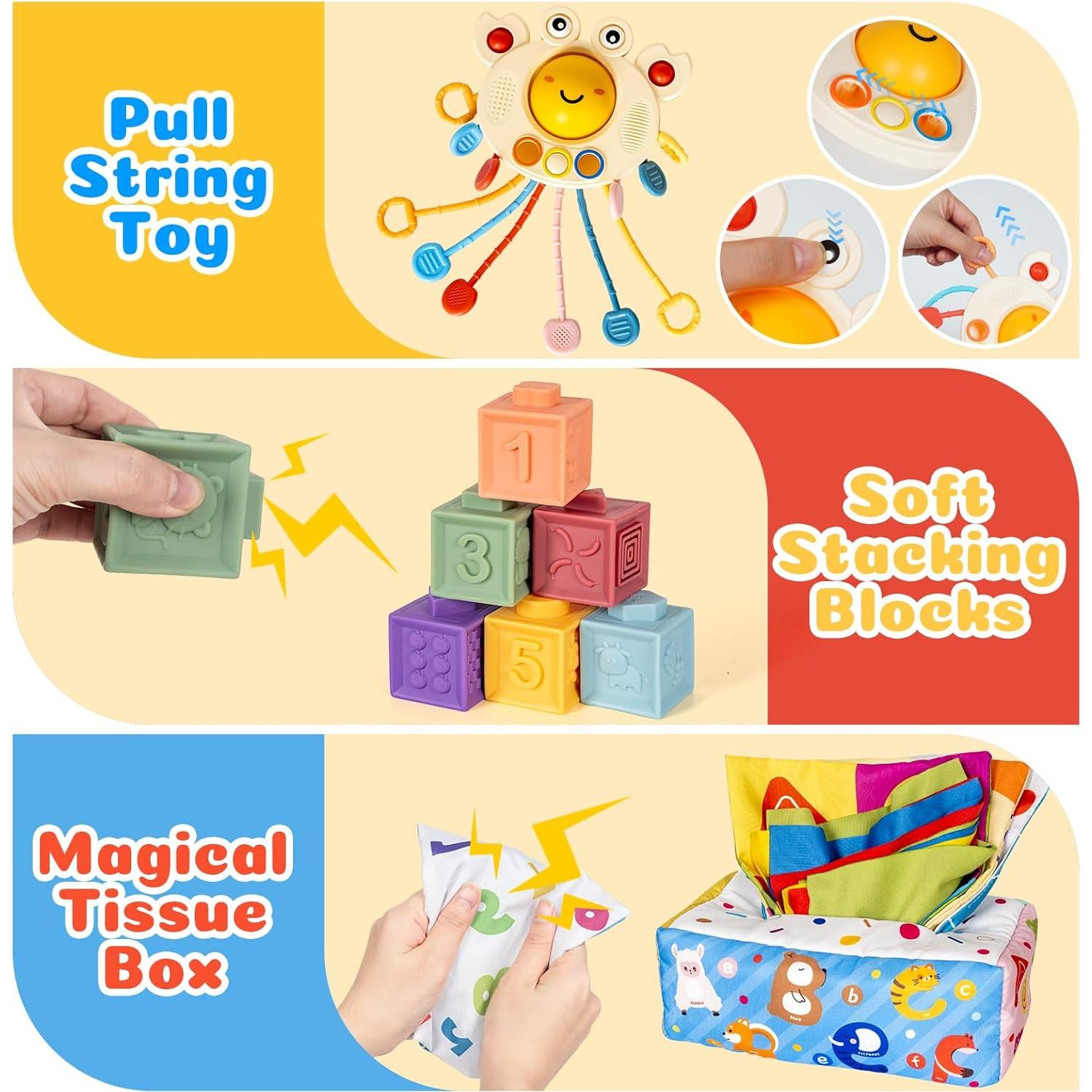 Juguetes Montessori 6 en 1 GJOF2YK para Bebés 0-18 Meses