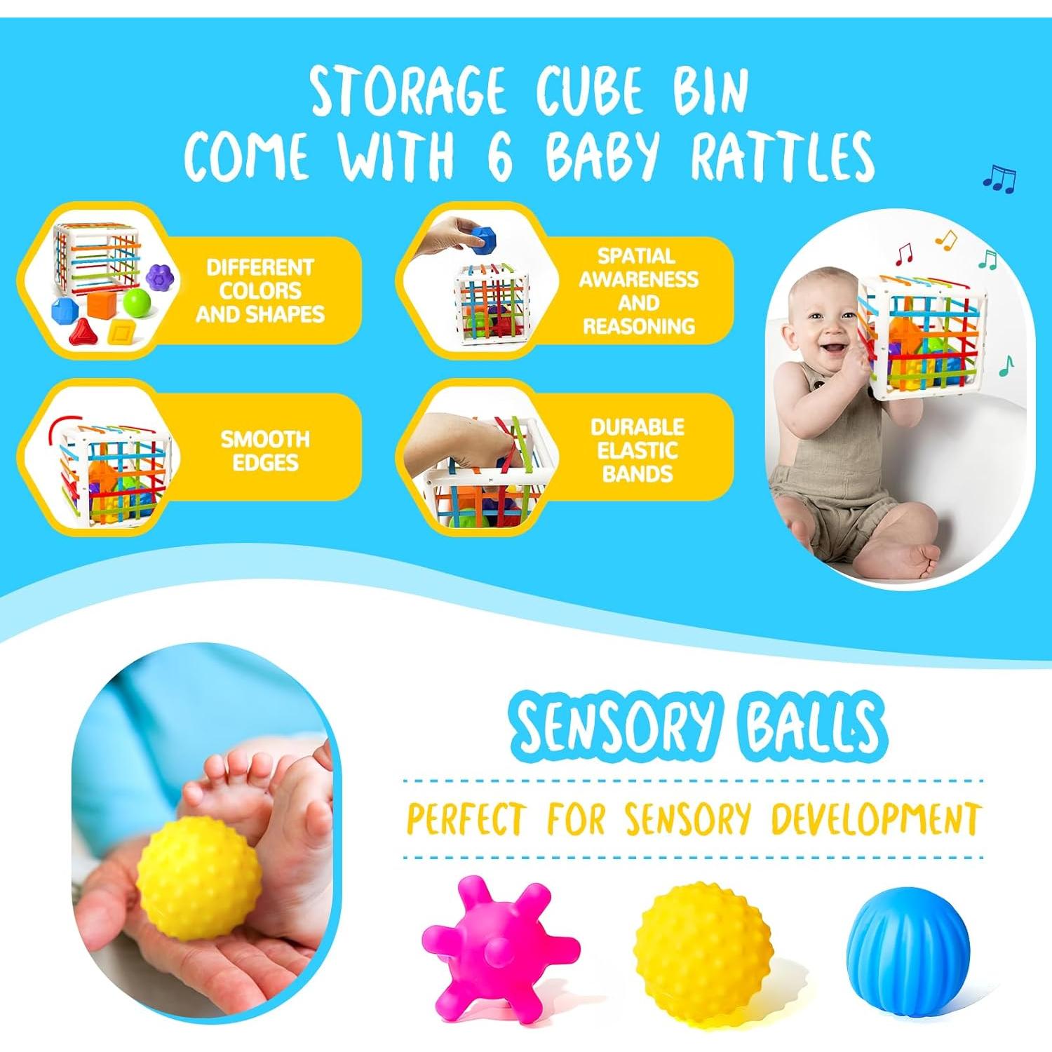 Juguetes Montessori para Bebés Smallzi 6 en 1 - Aprendizaje 0-4 Años